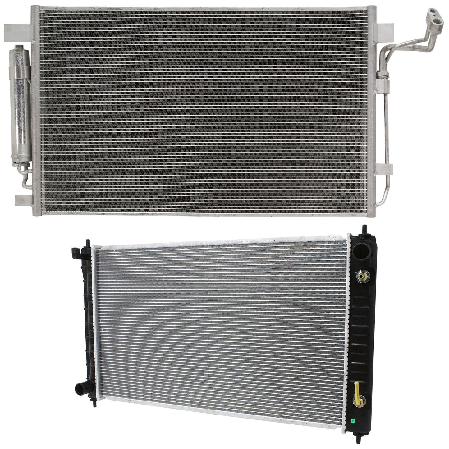 2-Piece Kit Radiator, Includes (1) A/C Condenser and (1) Radiator