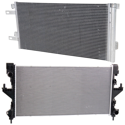 2-Piece Kit Radiator, Includes (1) A/C Condenser and (1) Radiator