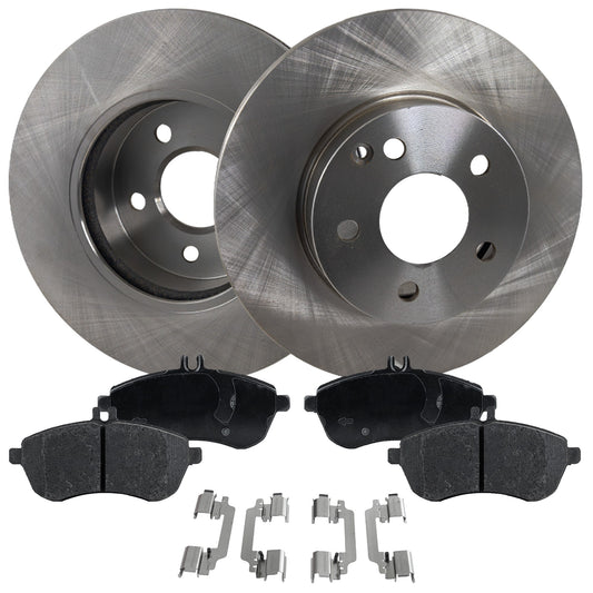 2-Wheel Set Front Brake Disc and Pad Kit, Plain Surface 5 Lugs 294.89 mm Organic Pro-Line Series, Includes (2) Brake Disc and (1) Brake Pad Set