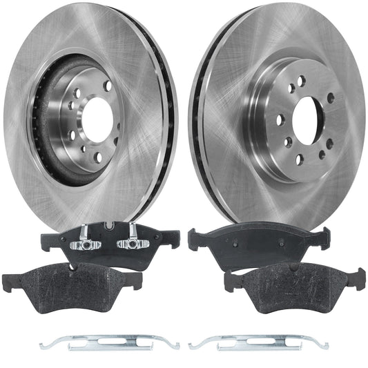 2-Wheel Set Front Brake Disc and Pad Kit, Plain Surface 5 Lugs 329.95 mm Organic Pro-Line Series, Includes (2) Brake Disc and (1) Brake Pad Set