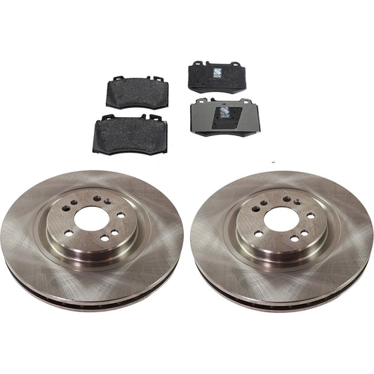 2-Wheel Set Front Brake Disc and Pad Kit, Plain Surface 5 Lugs 344.93 mm Organic Pro-Line Series, Includes (2) Brake Disc and (1) Brake Pad Set