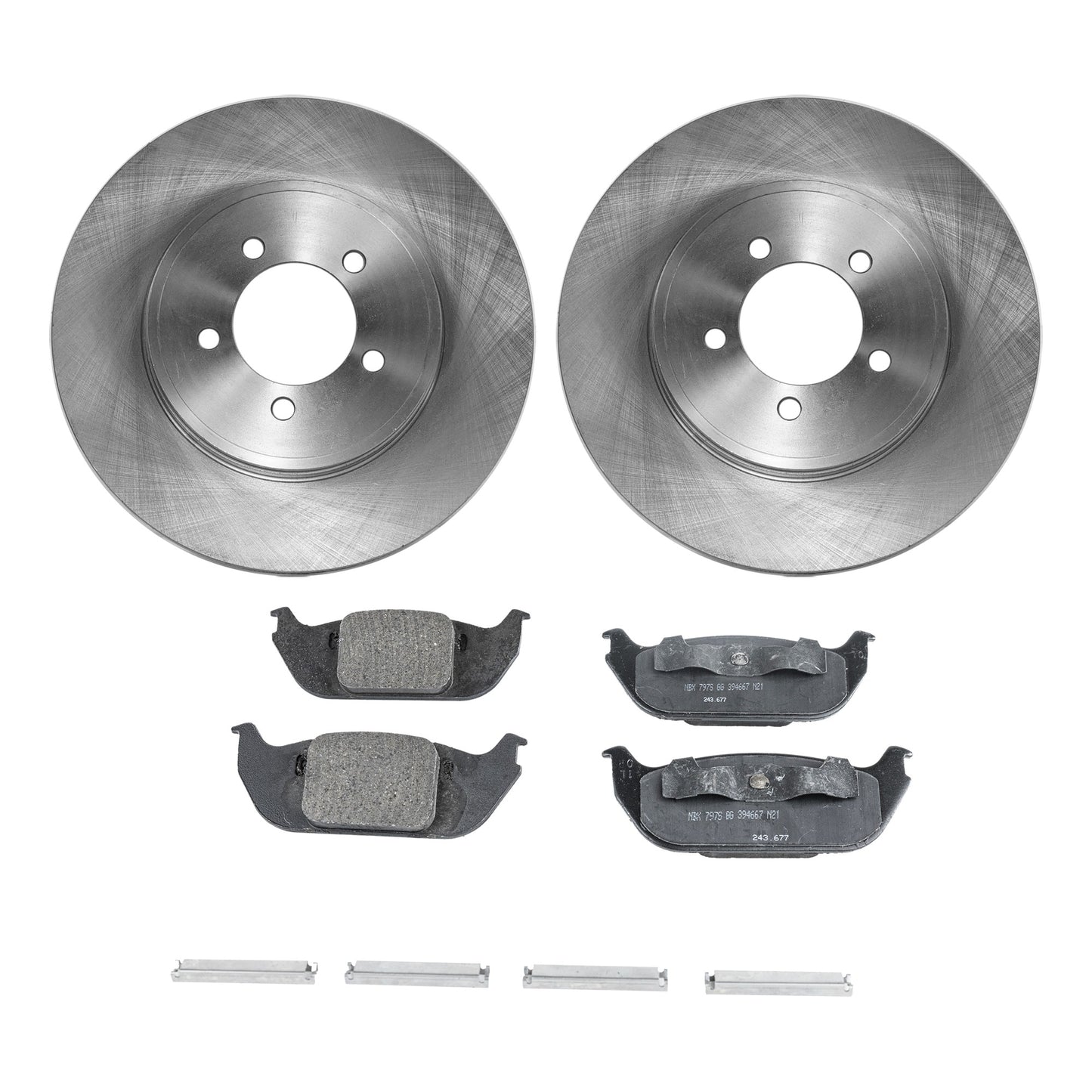 2-Wheel Set Rear Brake Disc and Pad Kit, Plain Surface 5 Lugs 322.83 mm Ceramic Pro-Line Series, Includes (2) Brake Disc and (1) Brake Pad Set