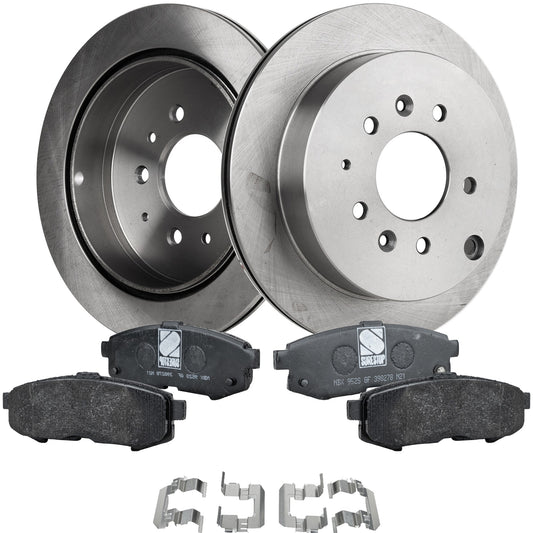 2-Wheel Set Brake Disc and Pad Kit, Plain Surface 5 Lugs 285.75 mm Organic Pro-Line Series, Includes (2) Brake Disc and (1) Brake Pad Set