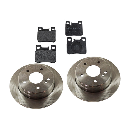 2-Wheel Set Brake Disc and Pad Kit, Plain Surface 5 Lugs 258 mm Semi-metallic Pro-Line Series, Includes (2) Brake Disc and (1) Brake Pad Set