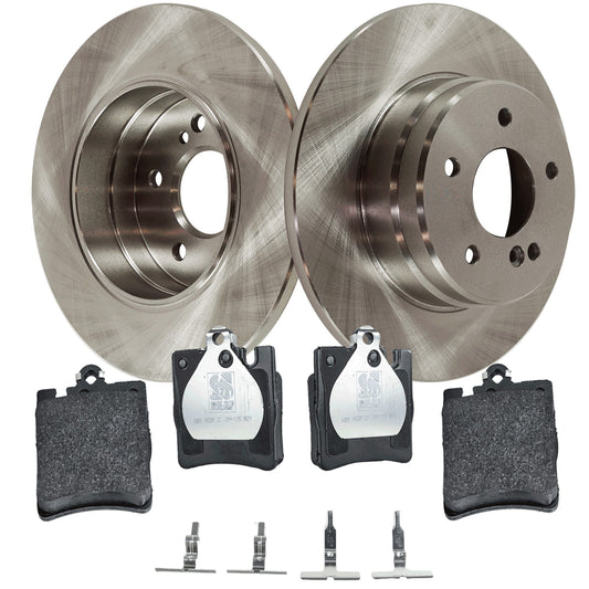 2-Wheel Set Rear Brake Disc and Pad Kit, Plain Surface 5 Lugs 290.07 mm Organic Pro-Line Series, Includes (2) Brake Disc and (1) Brake Pad Set
