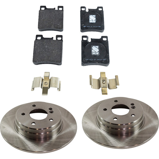2-Wheel Set Rear Brake Disc and Pad Kit, Plain Surface 5 Lugs 290.07 mm Organic Pro-Line Series, Includes (2) Brake Disc and (1) Brake Pad Set