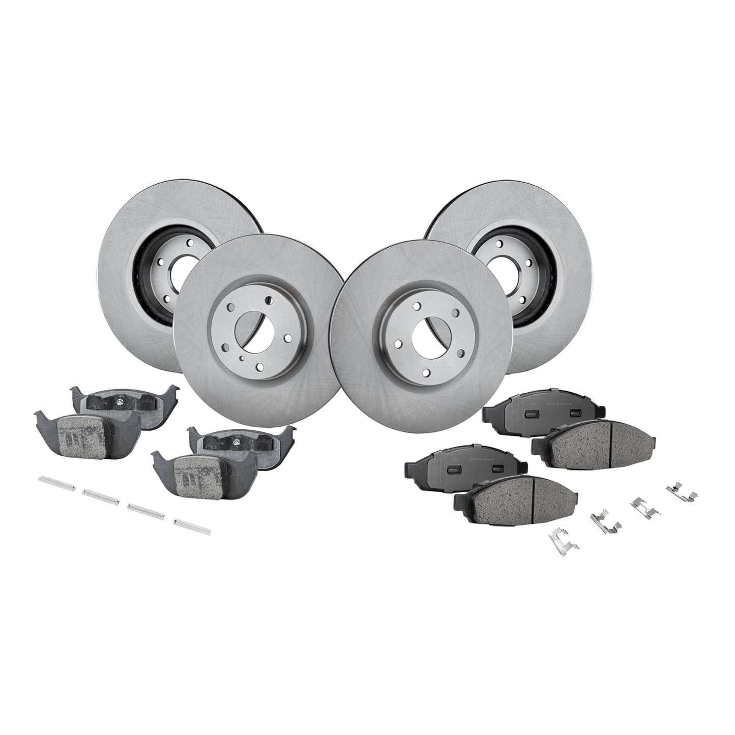 4-Wheel Set Front and Rear Brake Disc and Pad Kit, Plain Surface 5 Lugs Front-329.95 mm/Rear-322.83 mm Ceramic Pro-Line Series, Includes (4) Brake Disc and (2) Brake Pad Set