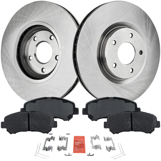 2-Wheel Set Brake Disc and Pad Kit, Plain Surface 5 Lugs 320.04 mm Ceramic Pro-Line Series, Includes (2) Brake Disc and (1) Brake Pad Set
