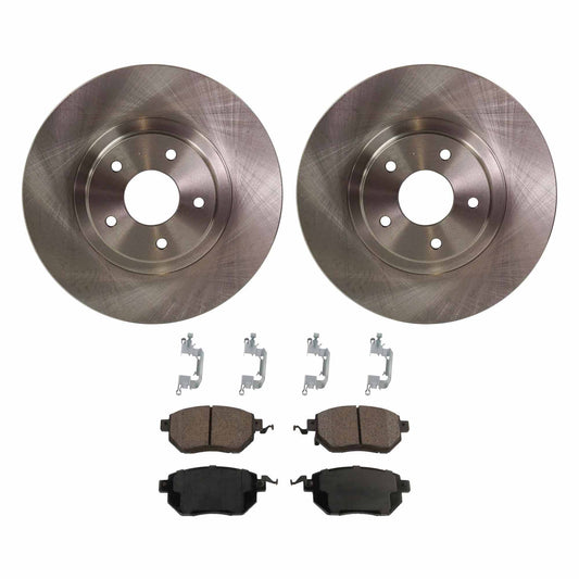 2-Wheel Set Front Brake Disc and Pad Kit, Plain Surface 5 Lugs 319.53 mm Ceramic Pro-Line Series, Includes (2) Brake Disc and (1) Brake Pad Set