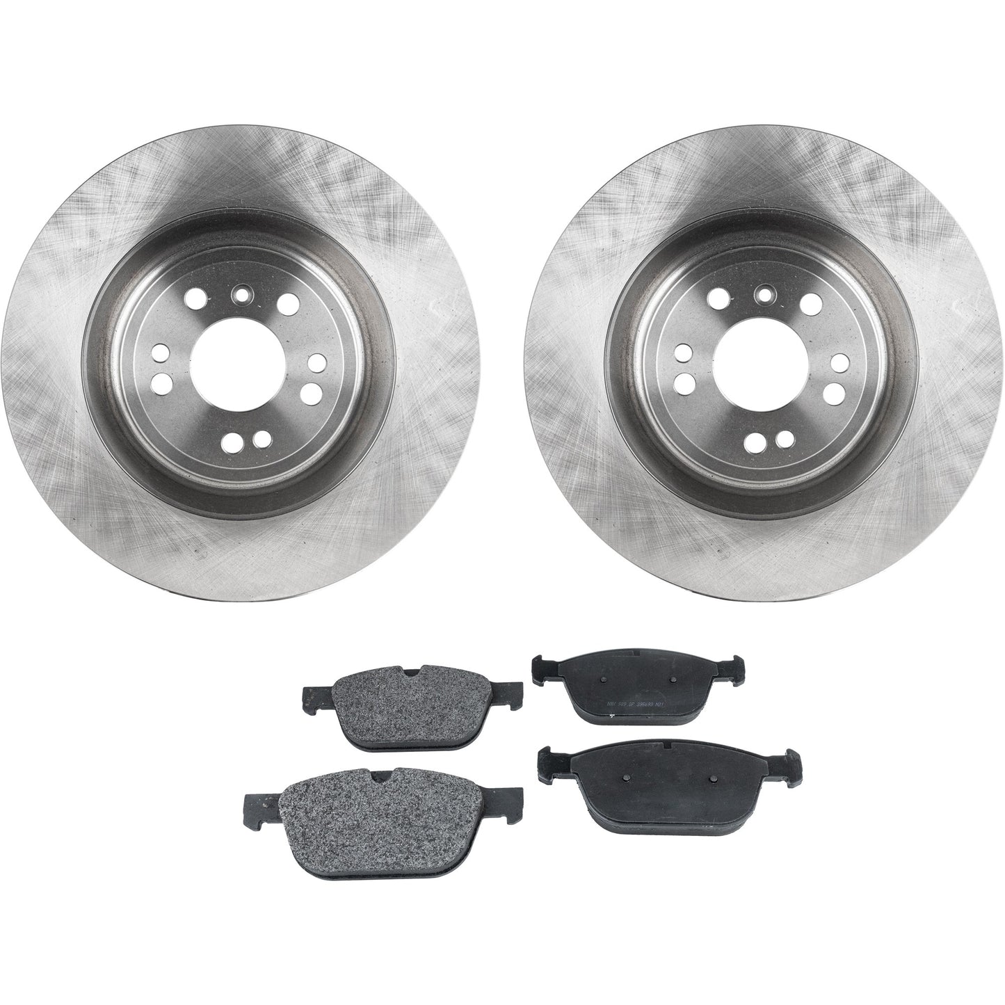 2-Wheel Set Front Brake Disc and Pad Kit, Plain Surface 5 Lugs 328.17 mm Semi-metallic Pro-Line Series, Includes (2) Brake Disc and (1) Brake Pad Set