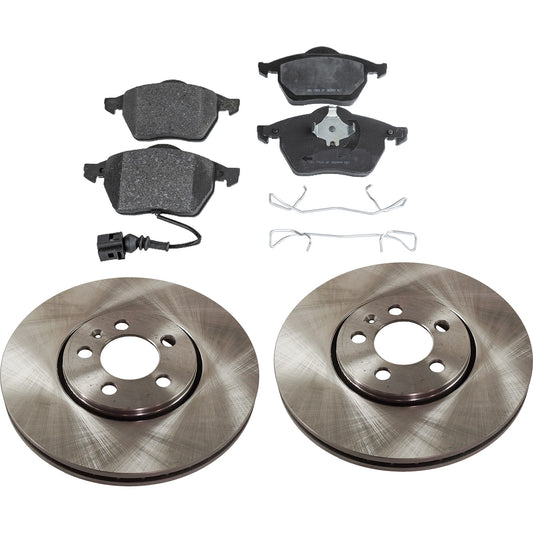 2-Wheel Set Front Brake Disc and Pad Kit, Plain Surface 5 Lugs 288.04 mm Organic Pro-Line Series, Includes (2) Brake Disc and (1) Brake Pad Set