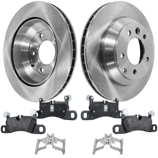 2-Wheel Set Rear Brake Disc and Pad Kit, Plain Surface 5 Lugs 329.95 mm Organic Pro-Line Series, Includes (1) Brake Pad Set and (2) Brake Disc