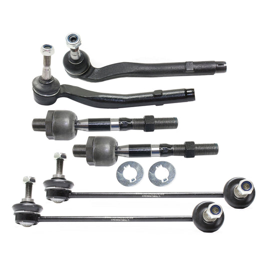 6-Piece Kit Front, Driver and Passenger Side Suspension Kit, Includes (4) Tie Rod End and (2) Sway Bar Link
