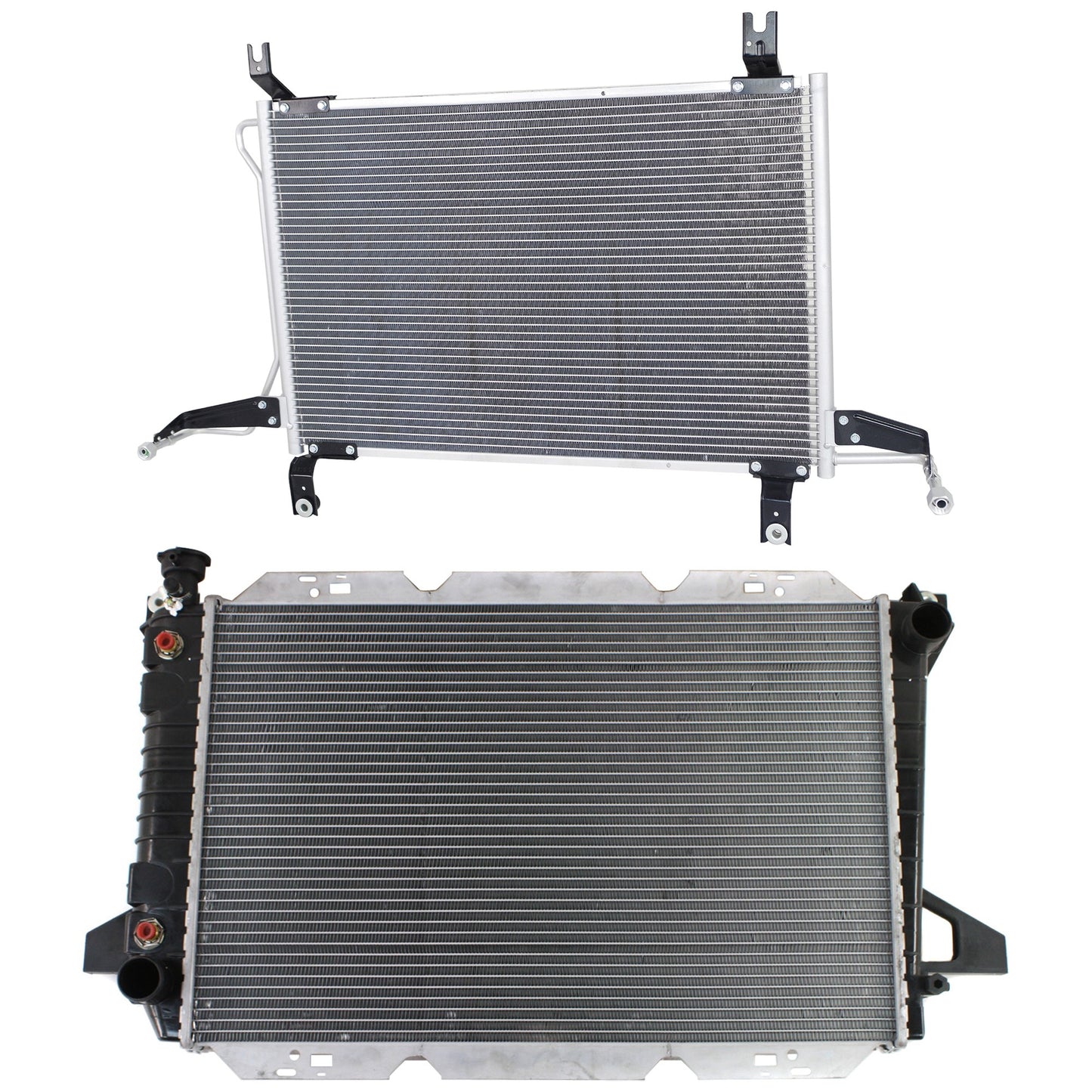 2-Piece Kit Radiator, Includes (1) A/C Condenser and (1) Radiator