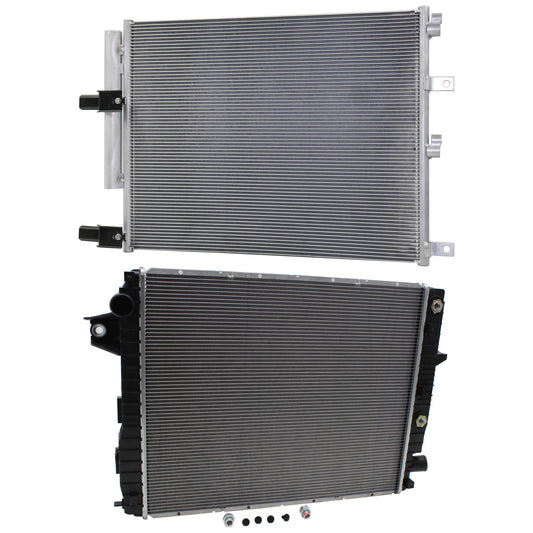 2-Piece Kit Radiator, 6.7L, 6Cyl, Includes (1) A/C Condenser and (1) Radiator