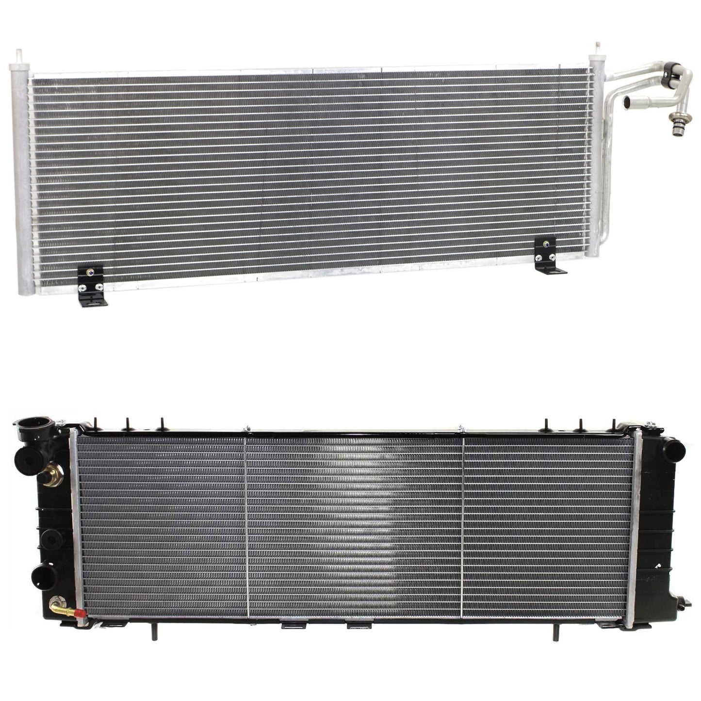 2-Piece Kit Radiator, Includes (1) A/C Condenser and (1) Radiator