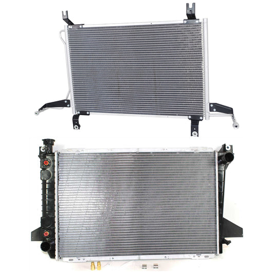 2-Piece Kit Radiator, Includes (1) A/C Condenser and (1) Radiator