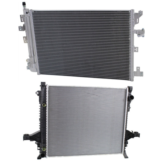 2-Piece Kit Radiator, Includes (1) A/C Condenser and (1) Radiator
