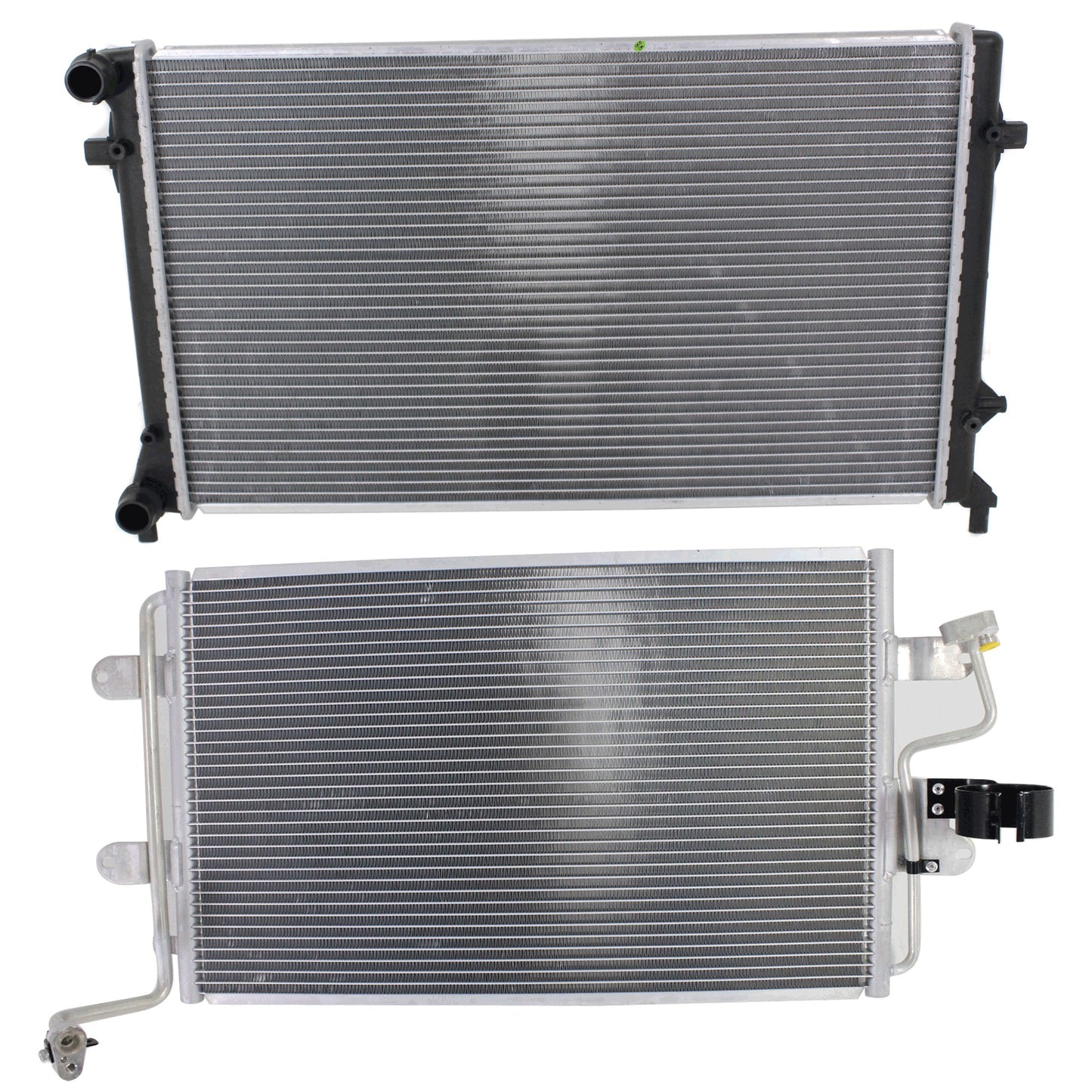 2-Piece Kit A/C Condenser, 5 Cyl, 2.5L Eng., includes (1) A/C Condenser and (1) Radiator