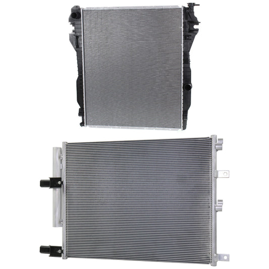 2-Piece Kit Radiator, 6.7L, 6Cyl, Includes (1) A/C Condenser and (1) Radiator
