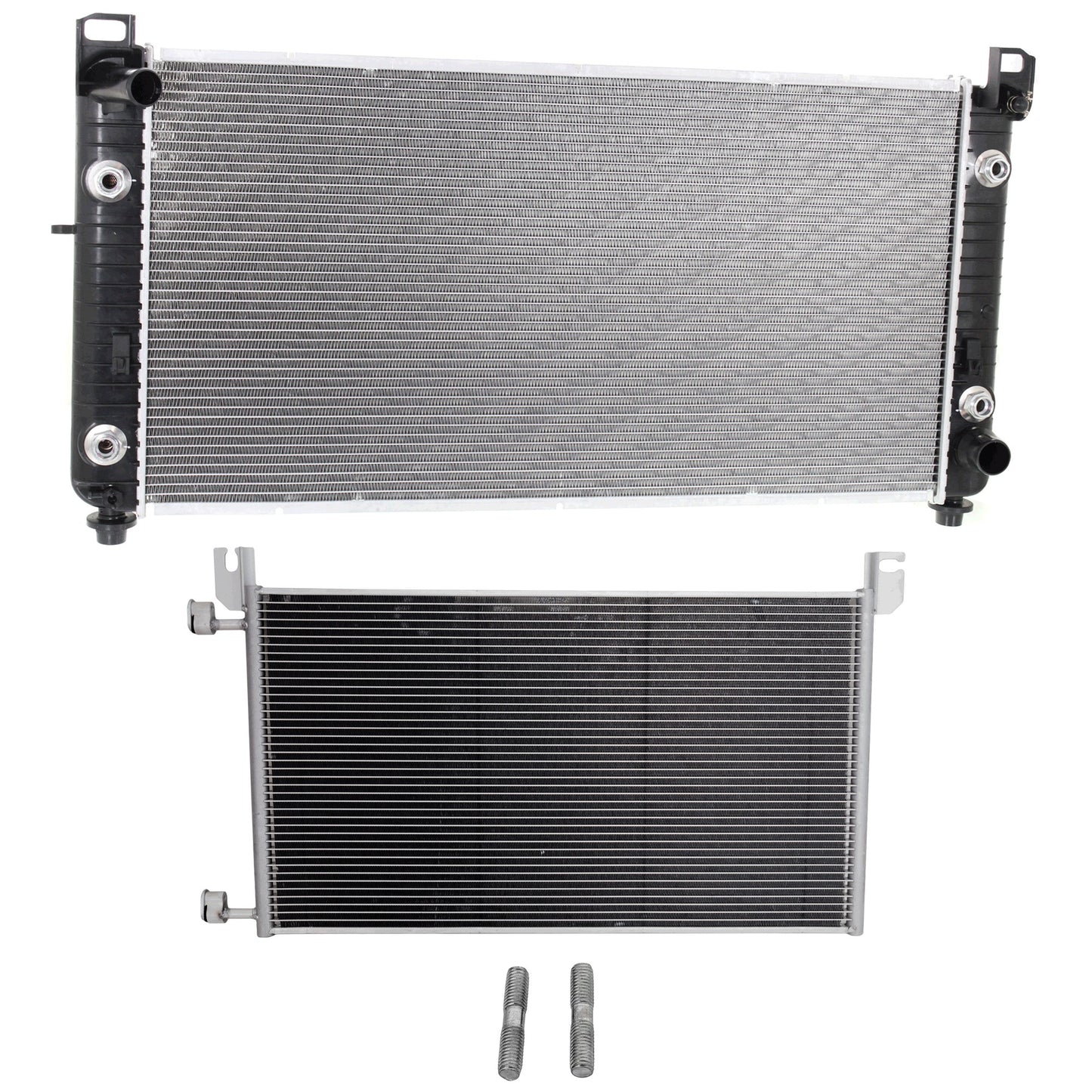 2-Piece Kit Radiator, 8.1L, 8Cyl Includes(1) A/C Condenser and (1) Radiator