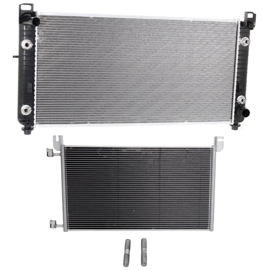 2-Piece Kit Radiator, 8.1L, 8Cyl Includes(1) A/C Condenser and (1) Radiator