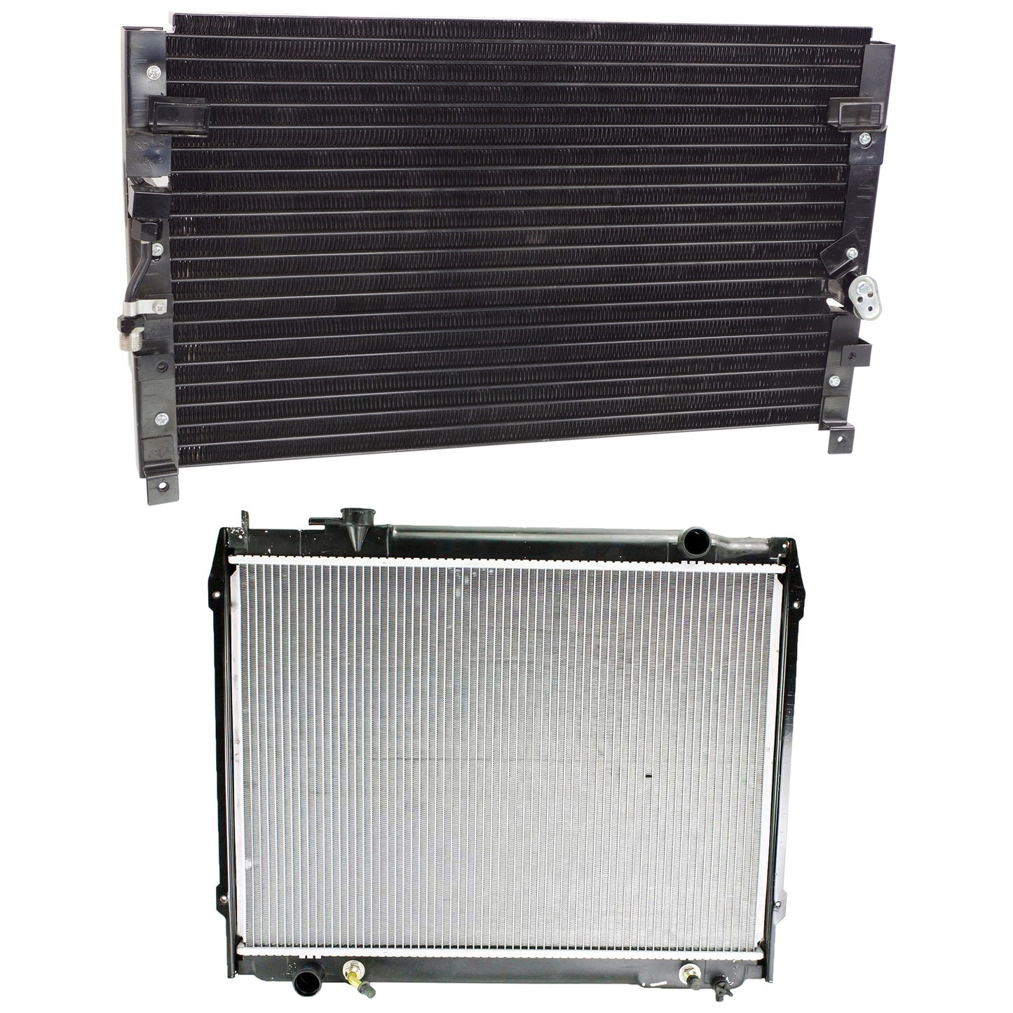2-Piece Kit Radiator, Includes (1) A/C Condenser and (1) Radiator