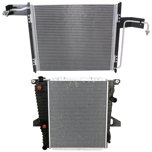 2-Piece Kit Radiator, Includes (1) A/C Condenser and (1) Radiator