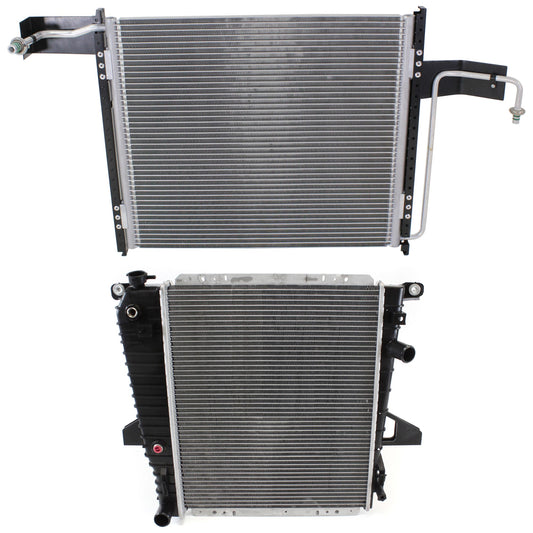2-Piece Kit Radiator, Includes (1) A/C Condenser and (1) Radiator
