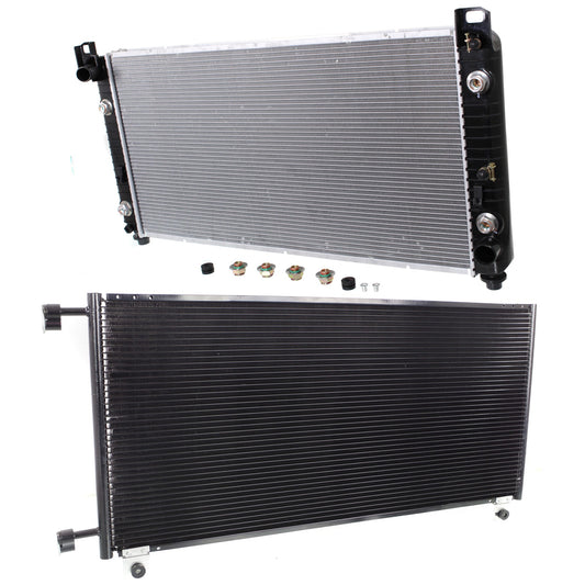 2-Piece Kit Radiator, 8.1L, 8Cyl Includes(1) A/C Condenser and (1) Radiator