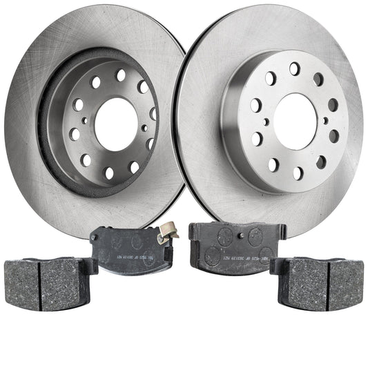 2-Wheel Set Brake Disc and Pad Kit, Plain Surface 5 Lugs 262.89 mm Organic Pro-Line Series, Includes (1) Brake Pad Set and (2) Brake Disc