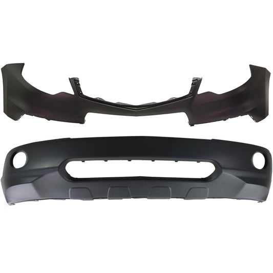 2-Piece Kit Front Primed Bumper Cover, Includes (1) Bumper Cover and (1) Valance