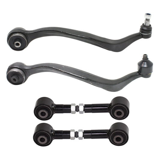 4-Piece Kit Front, Driver and Passenger Side, Lower, Rearward Control Arm, Includes (2) Control Arm and (2) Lateral Link