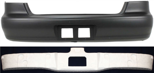 2-Piece Kit, Rear Primed Bumper Cover, Includes (1) Bumper Absorber and (1) Bumper Cover