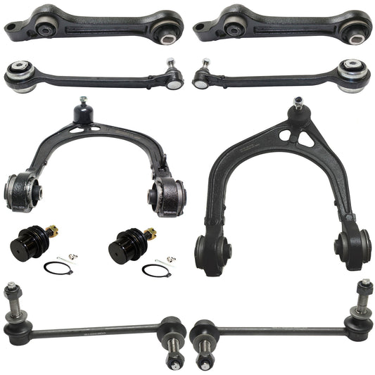 10-Piece Kit Front, Driver and Passenger Side Suspension Kit, Includes (6) Control Arm, (2) Ball Joint and (2) Sway Bar Link