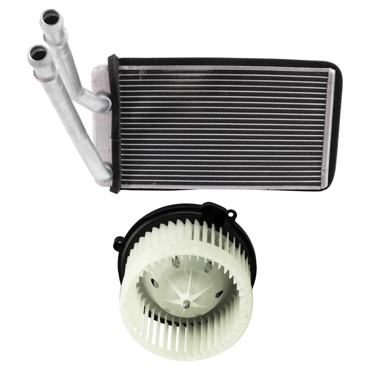 2-Piece Kit Heater Core, includes (1) Blower Motor and (1) Heater Core