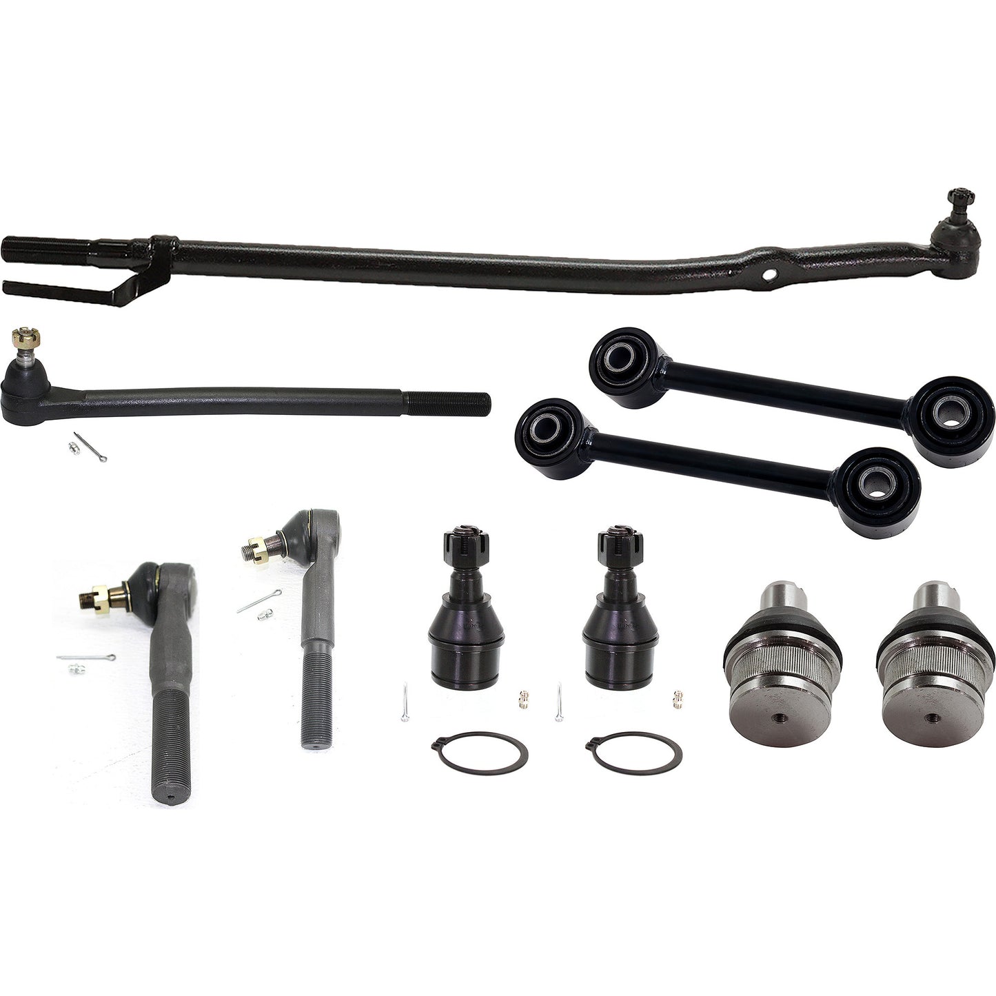 10-Piece Kit Front, Driver and Passenger Side Suspension Kit, Includes (2) Sway Bar Link, (4) Ball Joint and (4) Tie Rod End
