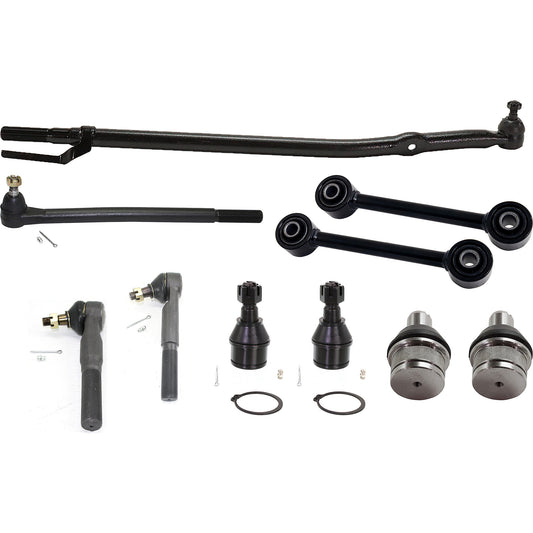 10-Piece Kit Front, Driver and Passenger Side Suspension Kit, Includes (2) Sway Bar Link, (4) Ball Joint and (4) Tie Rod End