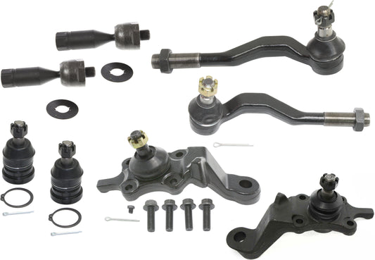 8-Piece Kit Front, Driver and Passenger Side Suspension Kit, Includes (4) Ball Joint and (4) Tie Rod End