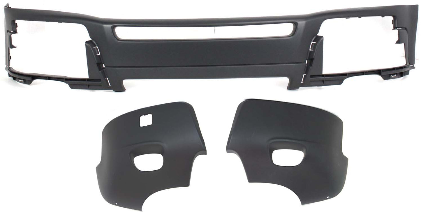 3-Piece Kit, Front Primed Bumper Cover, Includes (1) Bumper Cover and (2) Bumper End