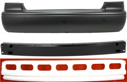 3-Piece Kit, Rear Primed Bumper Cover, USA Built Vehicle, Includes (1) Bumper Absorber, (1) Bumper Cover, and (1) Bumper Reinforcement