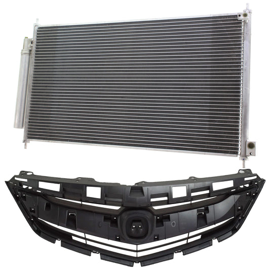 2-Piece Kit, Grille Textured Black, For Models Without Adaptive Cruise Control, Includes (1) A/C Condenser and (1) Grille Assembly
