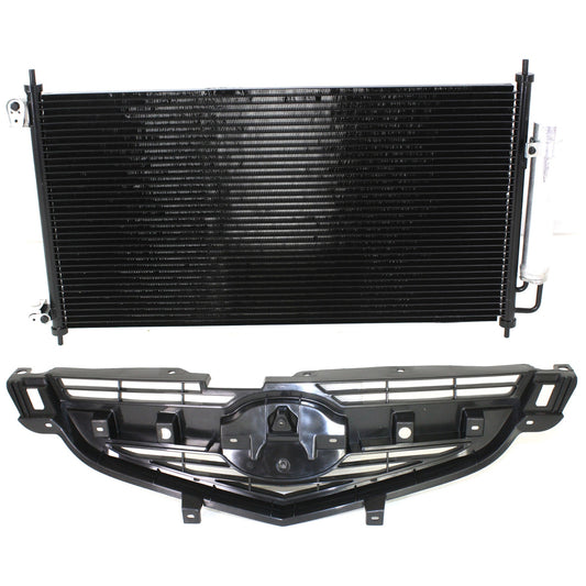 2-Piece Kit, Grille Textured Black, Includes (1) A/C Condenser and (1) Grille Assembly