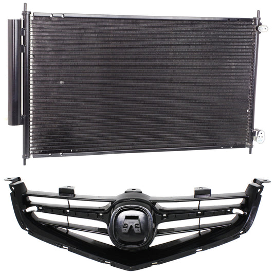 2-Piece Kit, Grille Painted Black, Includes (1) A/C Condenser and (1) Grille Assembly
