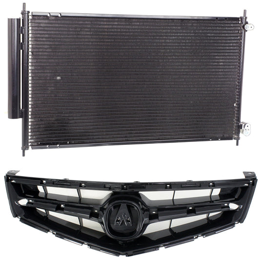 2-Piece Kit, Grille Painted Black, Includes (1) A/C Condenser and (1) Grille Assembly