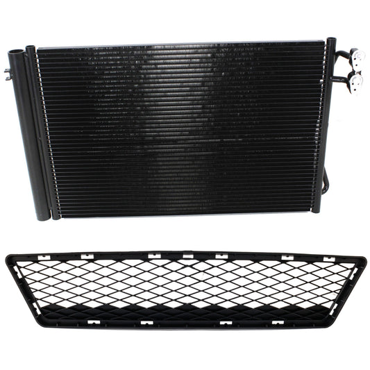 2-Piece Kit, Center Grille Primed Black, mfrbodycodename : E92, For Models Without Adaptive Cruise Control, Includes (1) A/C Condenser and (1) Grille Assembly