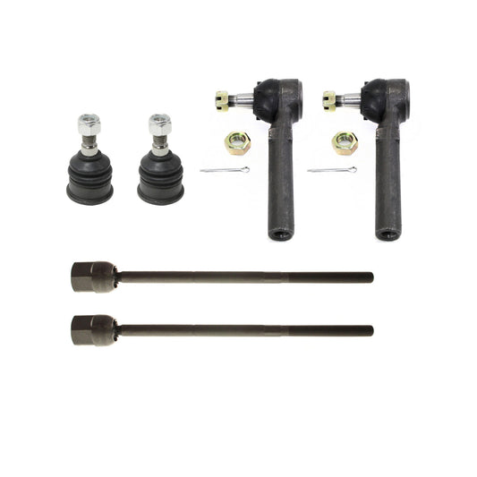 6-Piece Kit Front, Driver and Passenger Side, Inner and Outer Tie Rod End, Includes (4) Tie Rod End and (2) Ball Joint