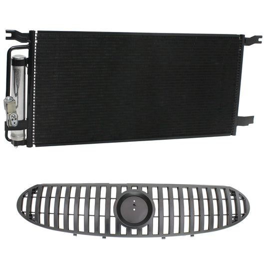 2-Piece Kit, Grille Painted Silver, Includes (1) A/C Condenser and (1) Grille Assembly