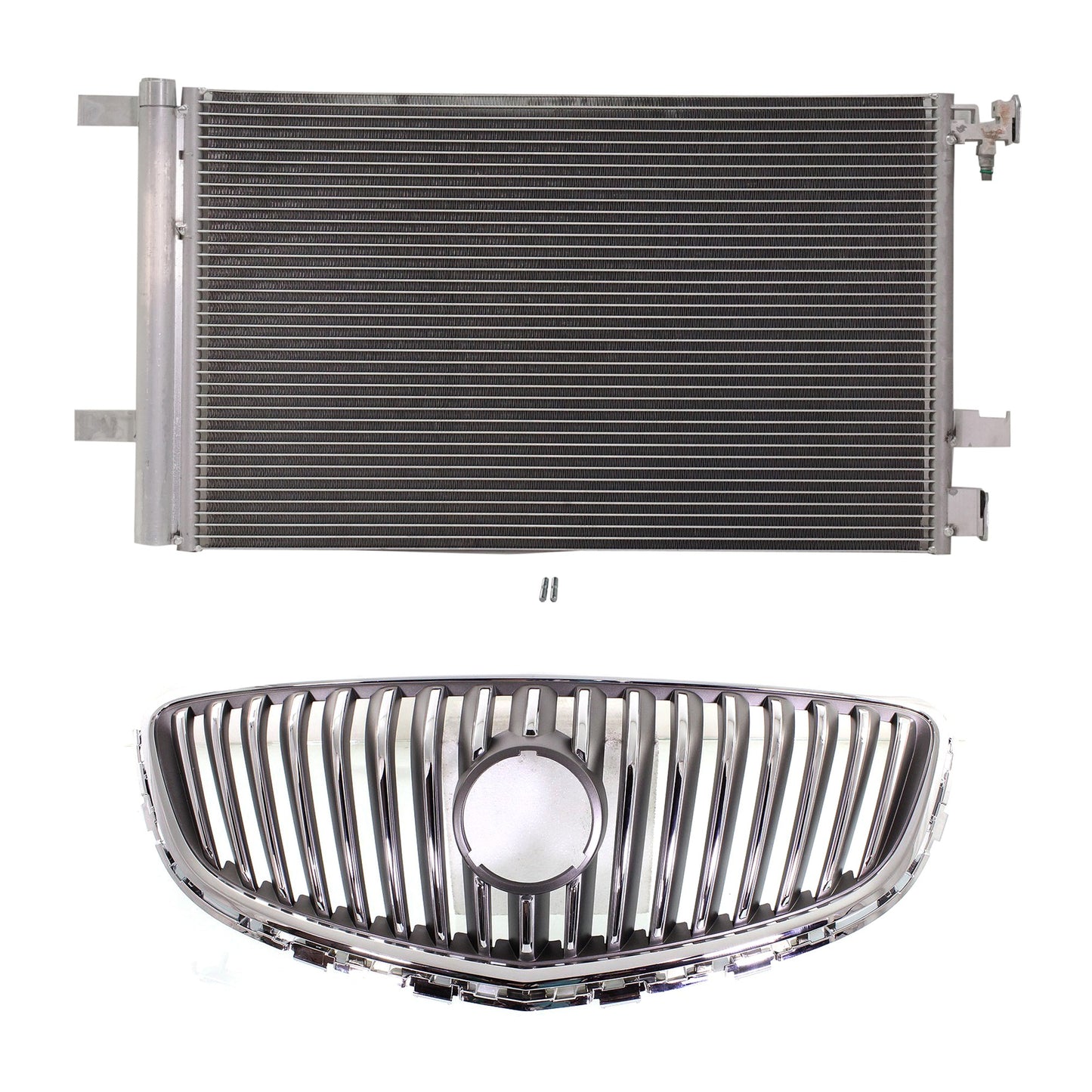 2-Piece Kit, Grille Chrome, Includes (1) A/C Condenser and (1) Grille Assembly