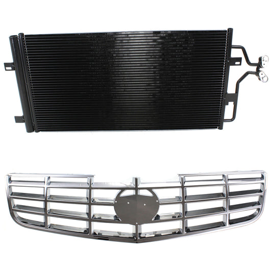2-Piece Kit, Grille Chrome, For Models Without Adaptive Cruise Control, Includes (1) A/C Condenser and (1) Grille Assembly